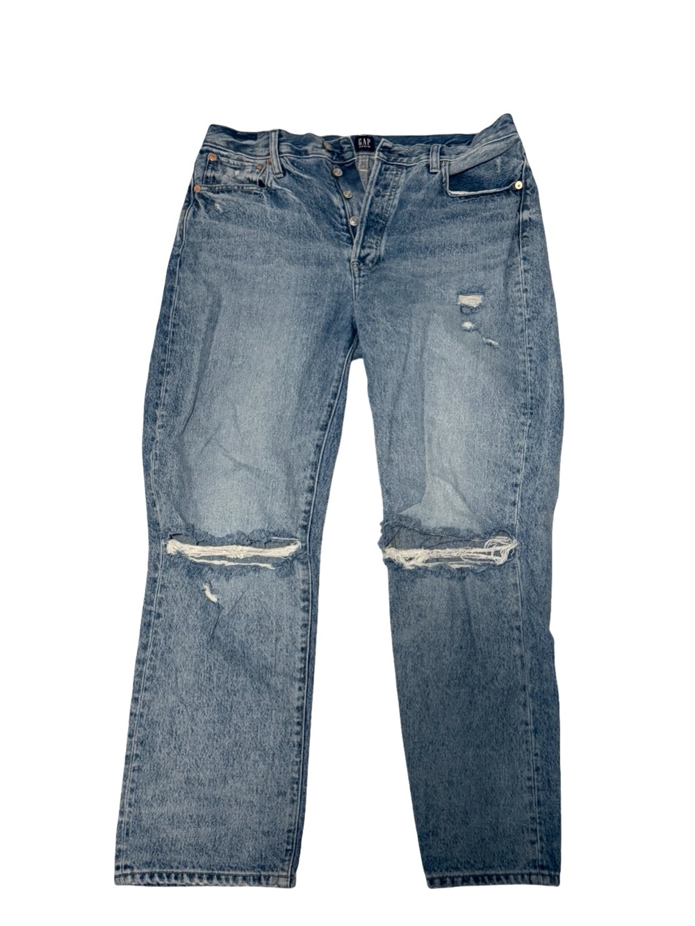 GAP 1969 Boyfriend Distressed Jeans Size 10 Medium Wash